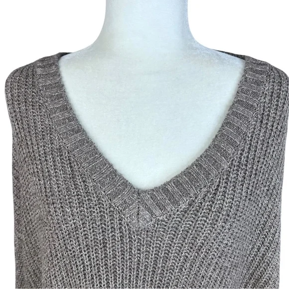 Soft Surroundings V-neck Ribbed Sweater Oversized Slouchy Cozy Relaxed - Picture 5 of 8